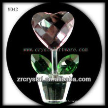 K9 Crystal Heart Shaped Flower